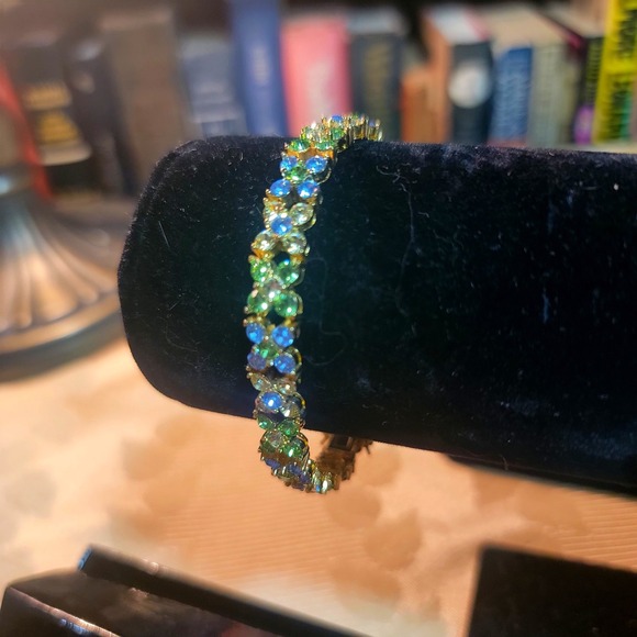 Vtg Joan Rivers Gold Vermeil Crystal Rhinestone XO Tennis Bracelet 7.5" Signed - Picture 8 of 15